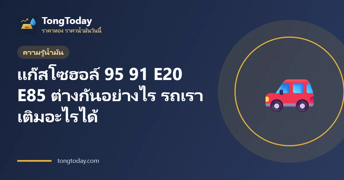 แก๊สโซฮอล์ 95 91 E20 E85 ต่างกันอย่างไร รถเราเติมอะไรได้